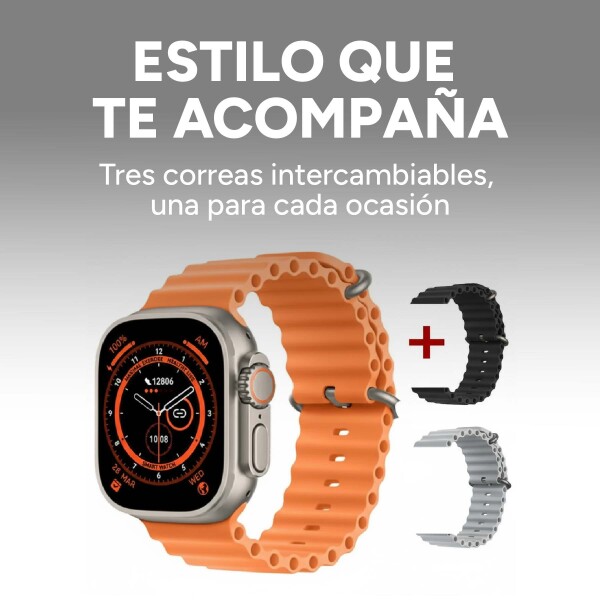 Reloj Inteligente Smartwatch X 3 Mallas Bt Ultra 2 Miccell Color Dorado