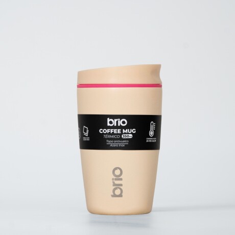 Vaso Térmico Brio Café Jarra Mug 350ml Acero Inoxidable Beige