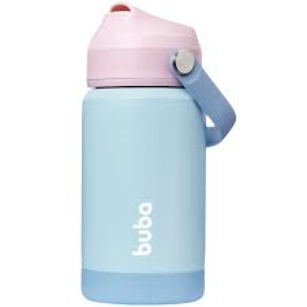 Vaso termico doble pared boquilla BUBA celeste rosa