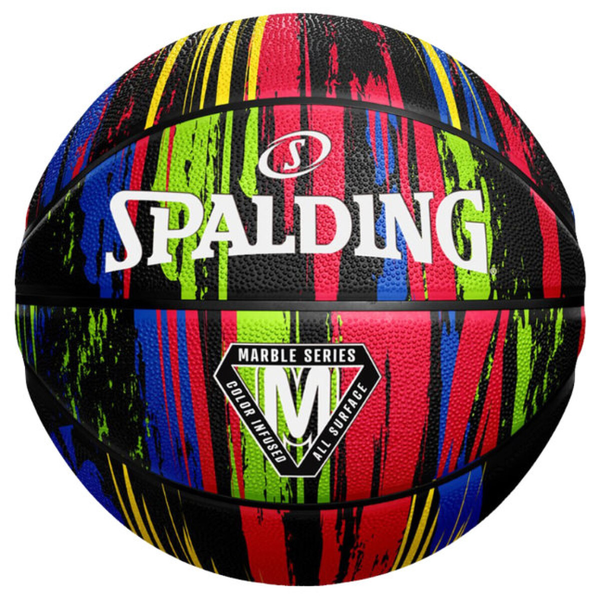 Pelota Spalding Marble Arcoiris - Negro 