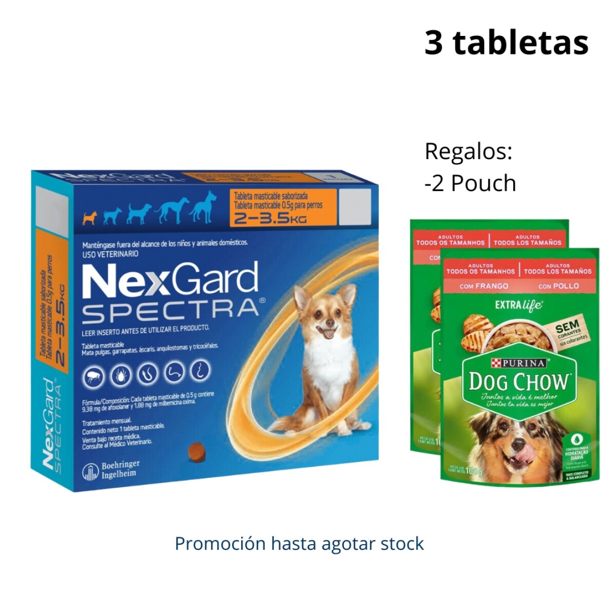 Nexgard Spectra Dog 2 - 3.5 Kg * 3 Comprimidos 