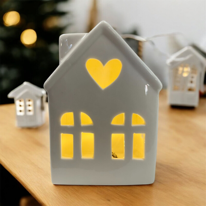 Casita Veladora de Ceramica Led Casita Veladora de Ceramica Led