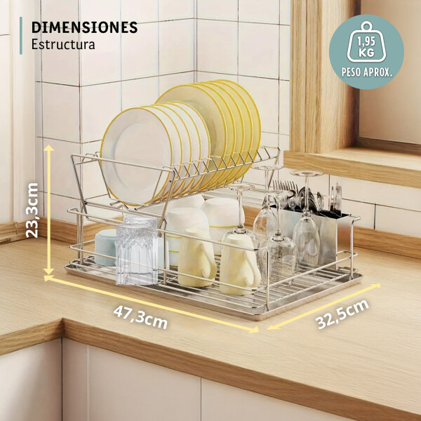 Escurridor Seca Platos Vajilla 2 Niveles de Acero Inoxidable IMBACK Escurridor Seca Platos Vajilla 2 Niveles de Acero Inoxidable IMBACK
