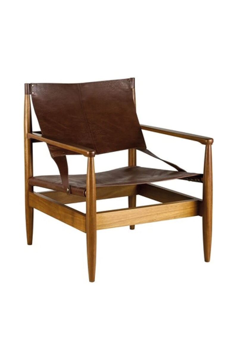 Montana - POLTRONA MONTANA IN NATURA Y CUERO MARRÓN 75X74X88H CM 