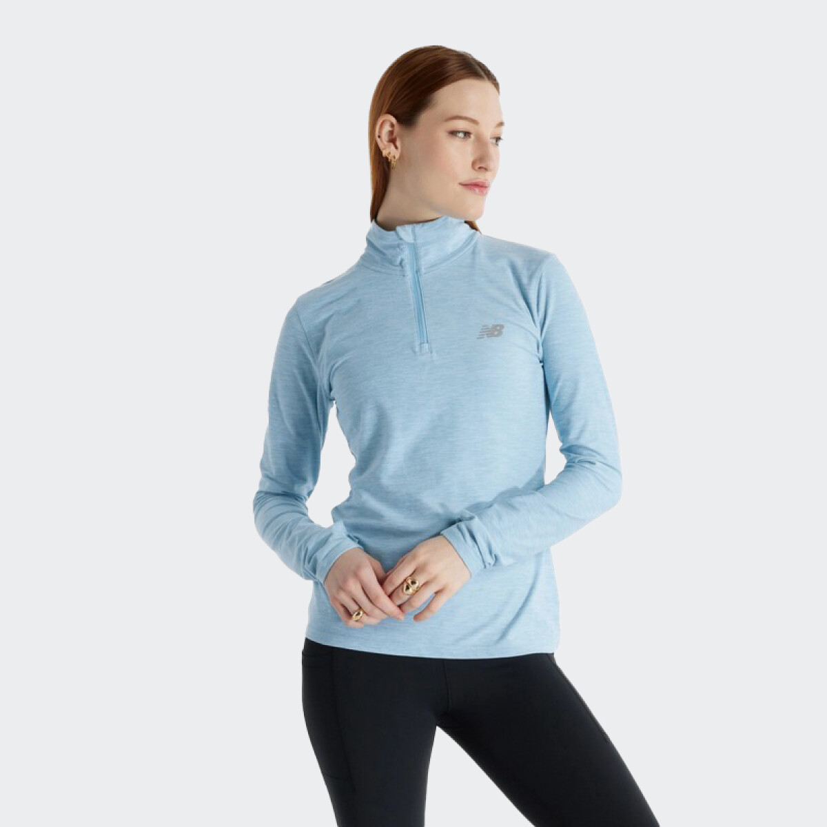 Buzo New Balance Space Dye Essentials 1/4 Zip - Celeste 
