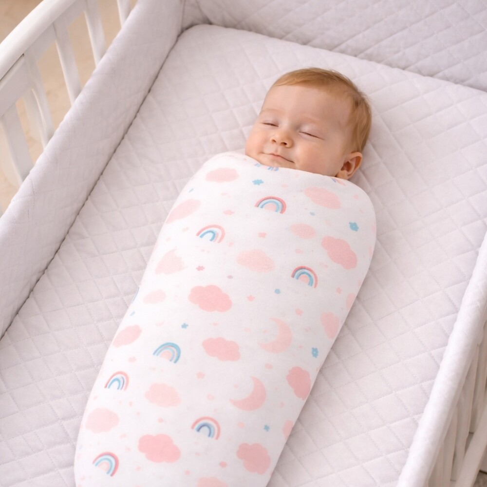Sobre swaddle de dormir BUBA para bebe rosado