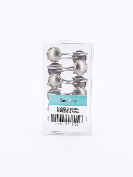 GANCHOS CORTINA METALICOS PLATEADO