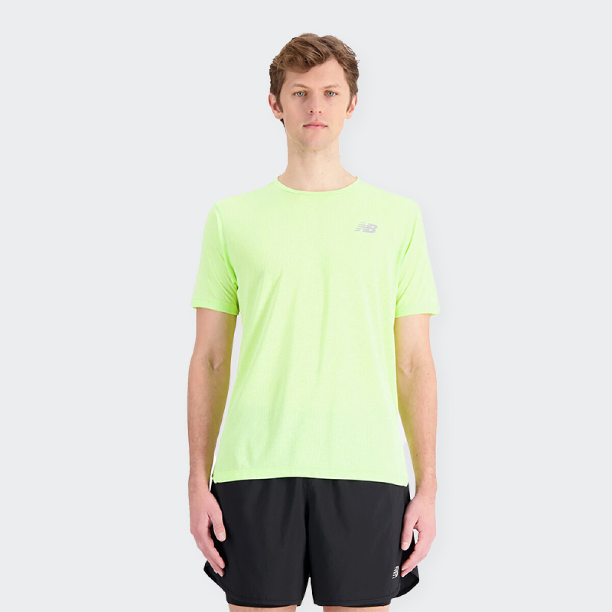 Remera New Balance Impact Run Sleeve - Amarillo 