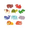 Set x10 puzzle rompecabezas de dos piezas Animales