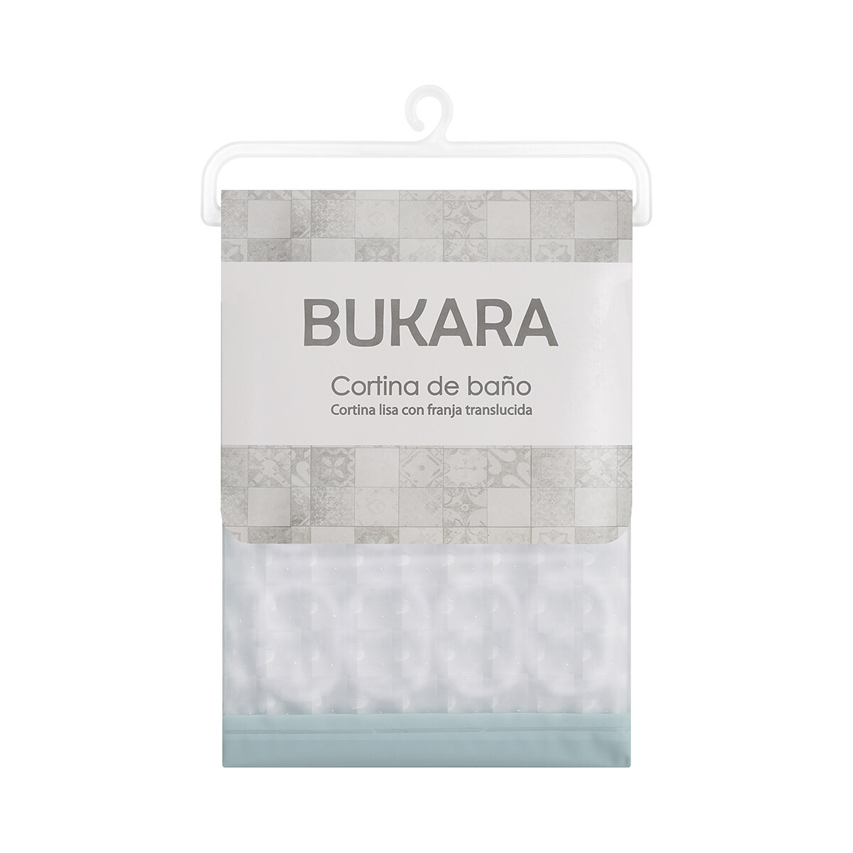 Cortina Baño con Transparencia Bukara con Argollas 180 x 180 cm - MENTA 