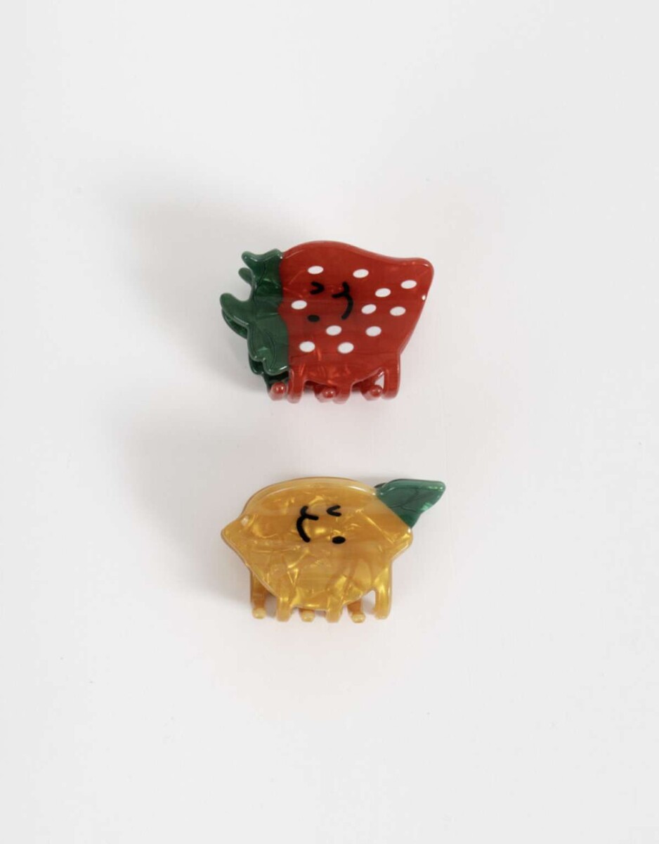 Hebillas Infantiles Con Frutas - Combinación Tricolor 