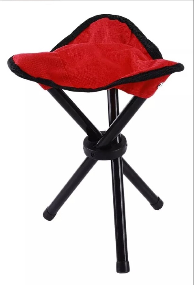 Banco Plegable Trípode De Aluminio Para Camping - Rojo 