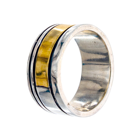 Anillo de plata 925 y double en oro 18 ktes. Anillo de plata 925 y double en oro 18 ktes.