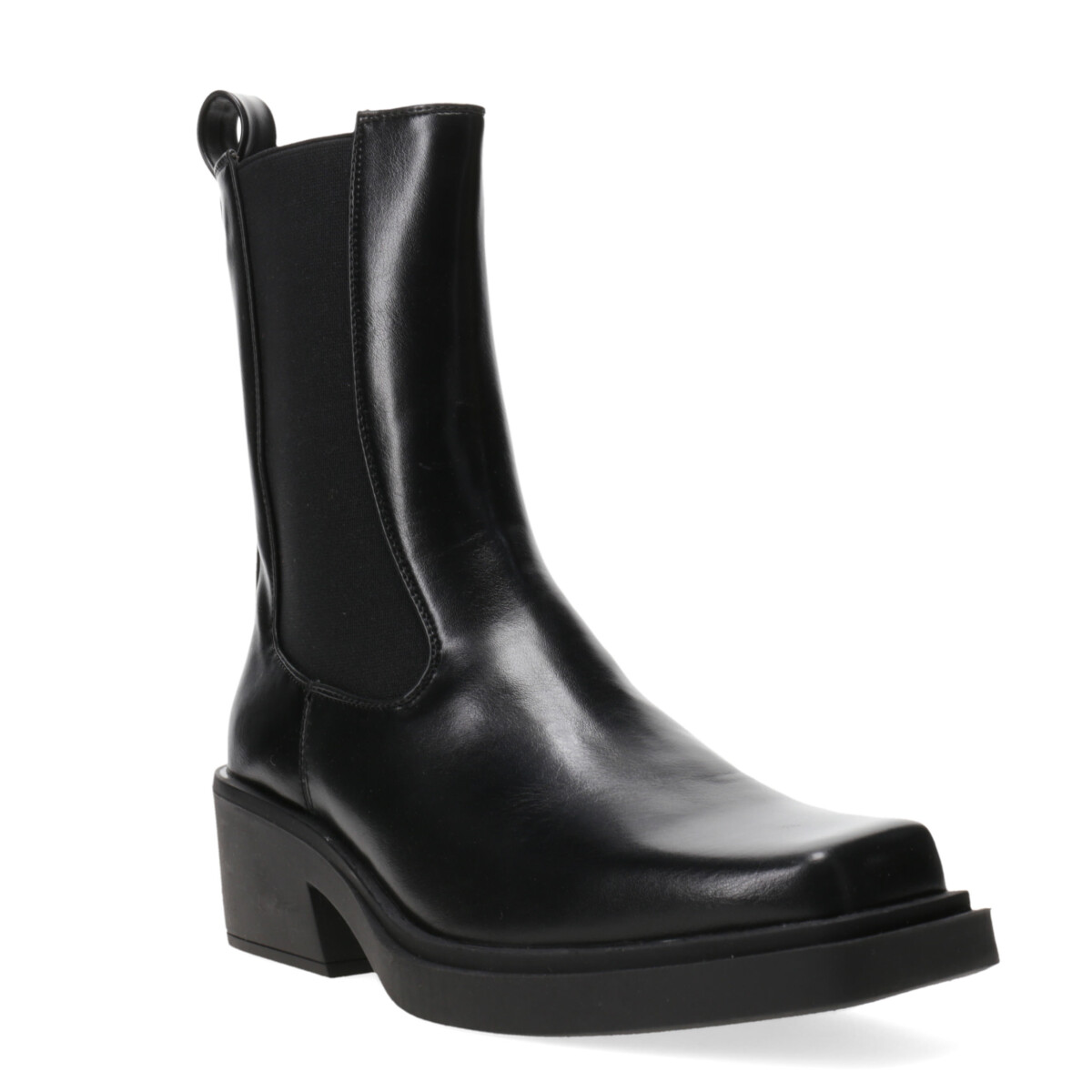 Bota de Mujer Miss Carol ROMA con punta cuadrada y elásticos laterales - Negro 