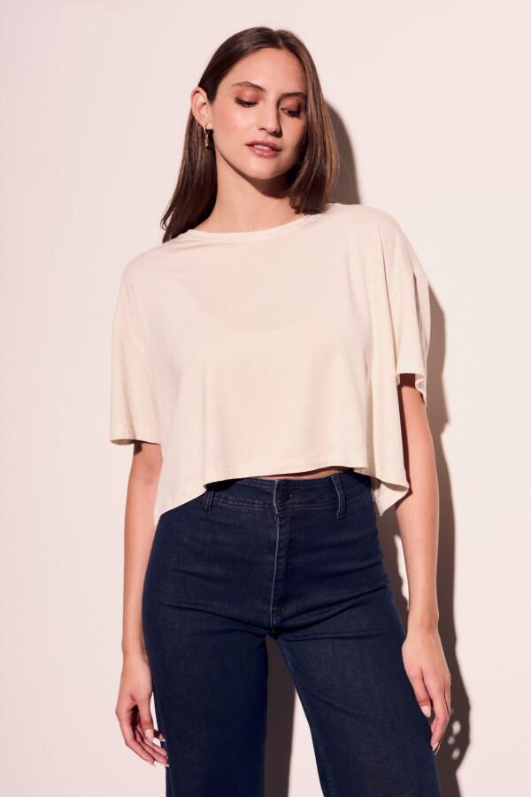Remera Con Lino Crop Arena