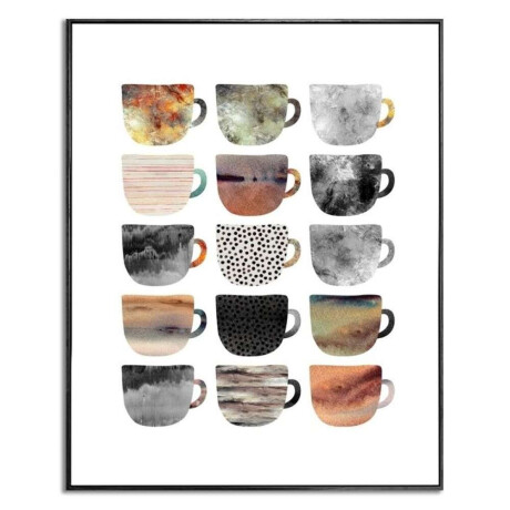 Cuadro Canvas 40X50Cm Marco Café Colores