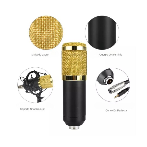 Microfono Condensador Kit Grabación Brazo Articulado Youtuber Gamer Pro Usb Imback Color Dorado Microfono Condensador Kit Grabación Brazo Articulado Youtuber Gamer Pro Usb Imback Color Dorado