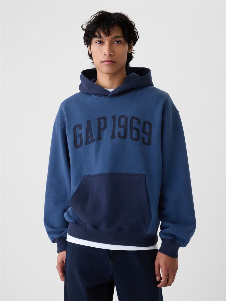 Buzo Canguro Logo Gap Hombre - Night Sky 