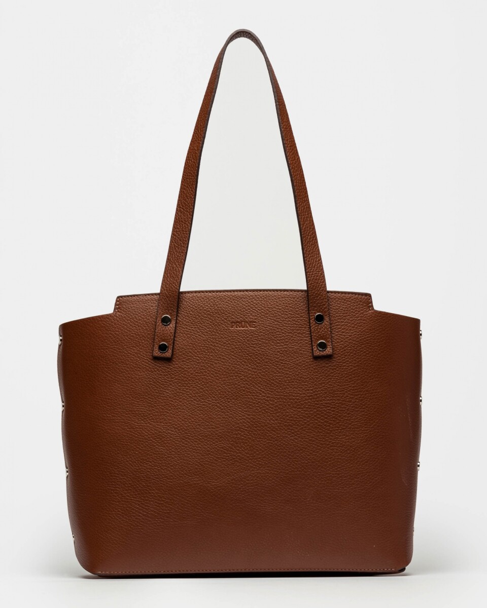 Shopper Menorca En Cuero Graneado - Tabaco 