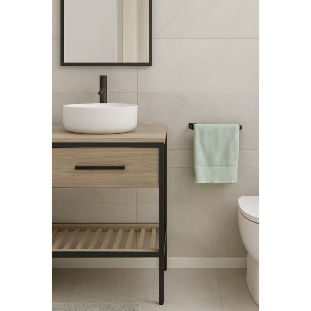 TOALLERO 22 CM AMURAR NEGRO MATE Toallero 22 Cm Amurar Negro Mate