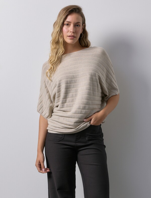 Buzo Dolman Acanalado BEIGE