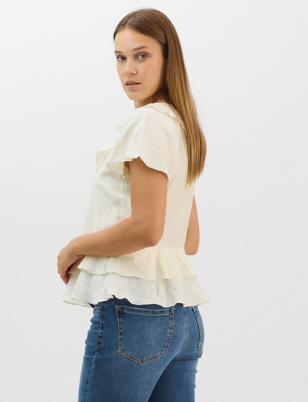 Blusa Satén Péplum CRUDO