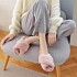 Pantuflas Dama Mujer Moda Lazy Slippers Calentitas Invierno Variante Color Rosa Talla 37