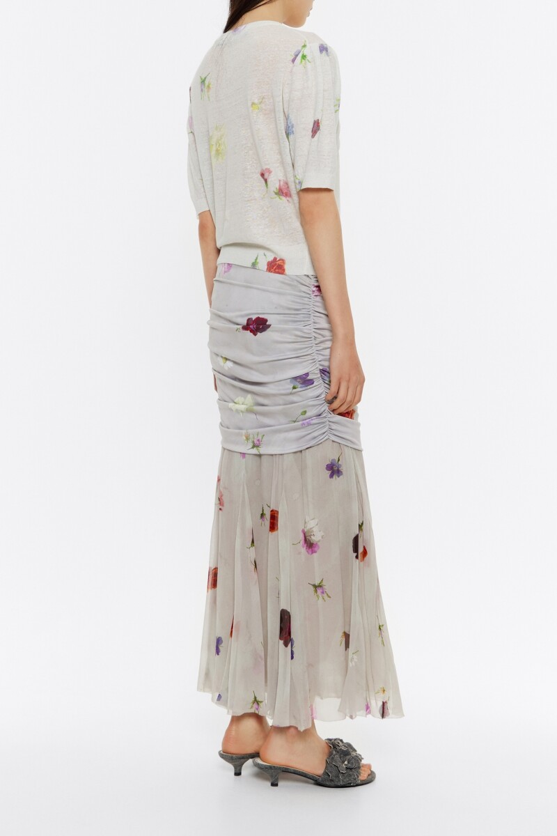 FALDA MIDI FLOWERS Multicolor