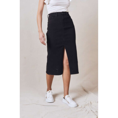 Falda Midi Negro Negro