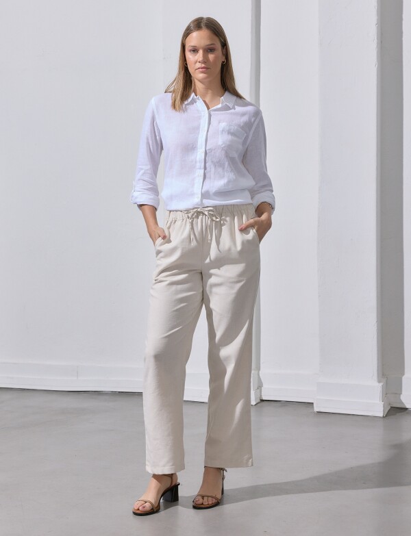 Pantalon Lino BEIGE