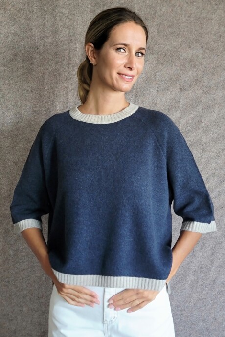 Buzo Clemen Lambswool Azul Marino Arena