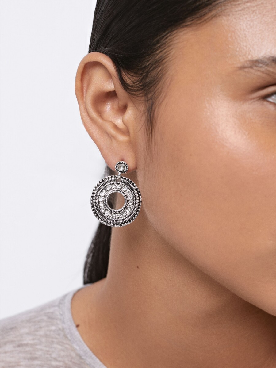 Pendientes Medianos Brillantes plateado