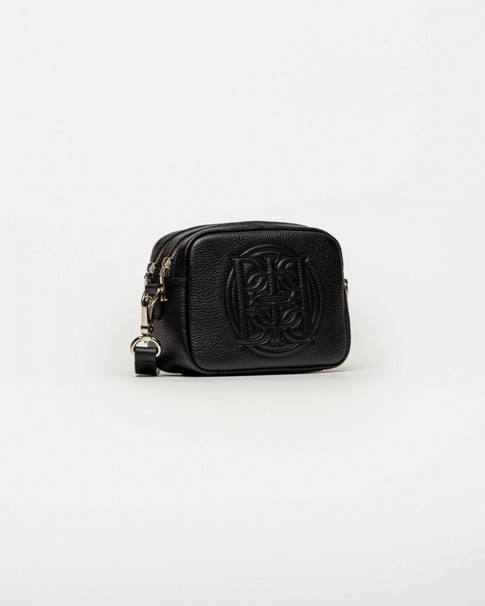 Bandolera Eterial en cuero graneado Negro