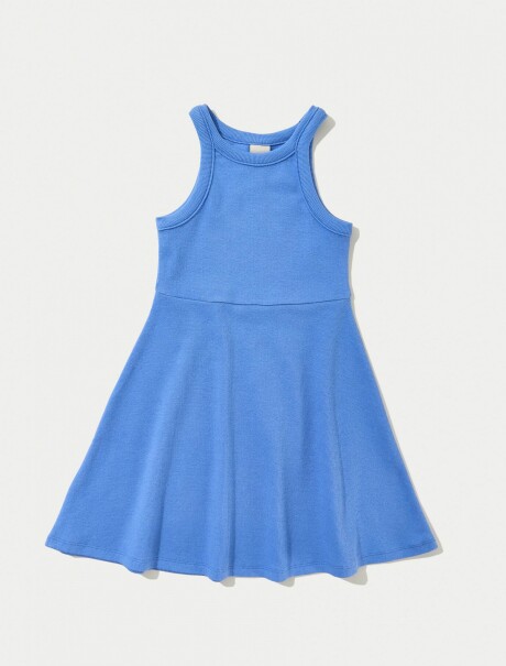 VESTIDO INFANTIL CORTO SIN MANGAS AZUL