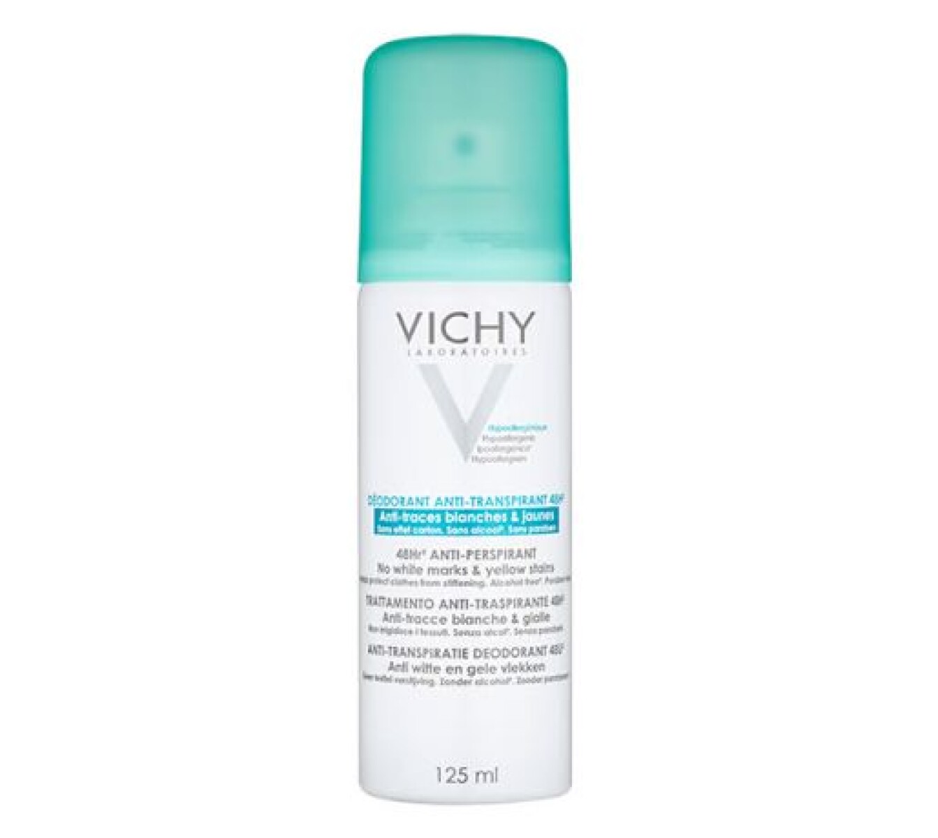 Vichy Desodorante Aerosol Anti Traces 125 ml | Protección Prolongada y Sin Marcas