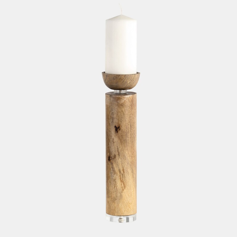 CANDELABRO ALTO MADERA Y VIDRIO 7.5x7.5x35.5CM CANDELABRO ALTO MADERA Y VIDRIO 7.5x7.5x35.5CM