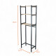 Mueble Hierro y Madera Organizador Rack baño sobre inodoro Negro