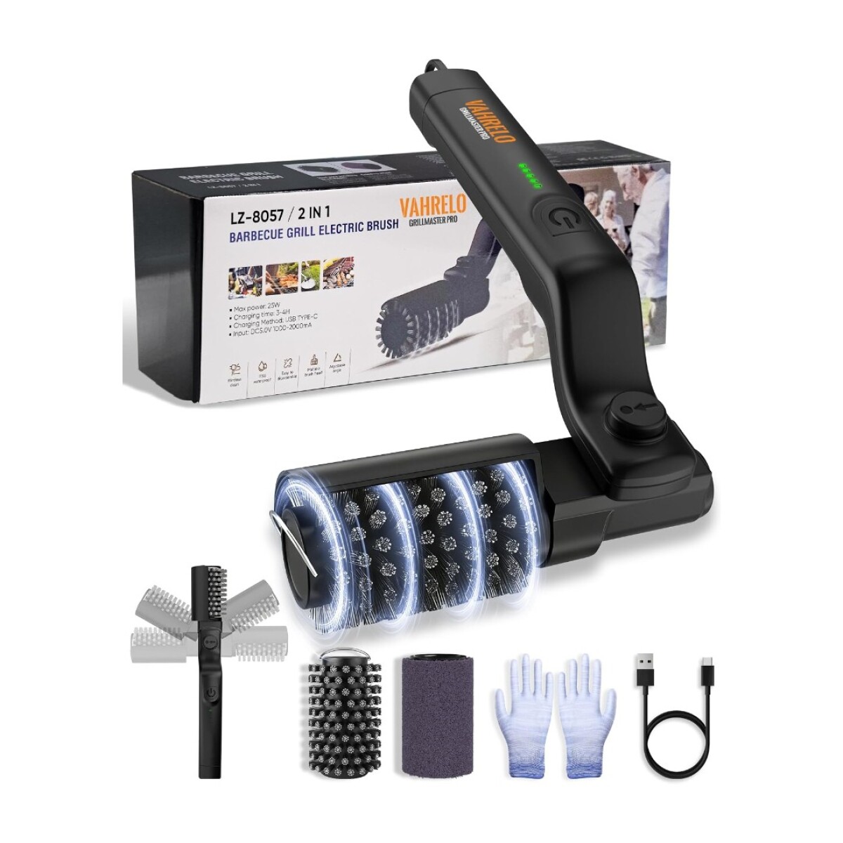 CEPILLO ELECTRICO PARA LIMPIEZA DE PARILLA FIRE KING 