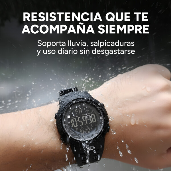 Reloj Deportivo Digital Resistente Al Agua Color Negro