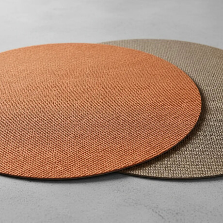 Mantel Individual Doble Cara Redondo Premium Tex en PVC Caramelo/nude