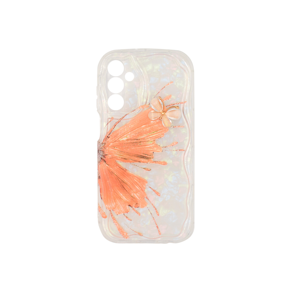 Protector para Samsung Galaxy A35 diseño mariposa salmón 