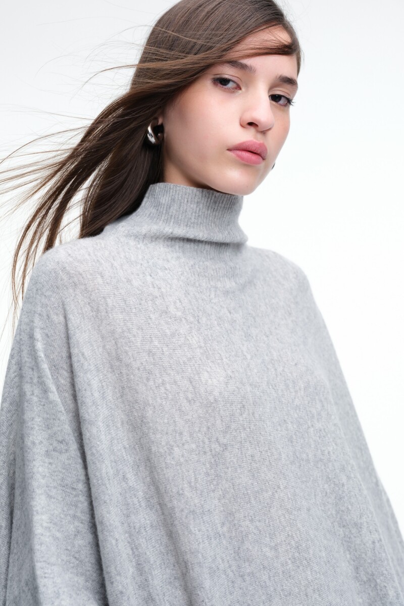 PONCHO TEJIDO Gris