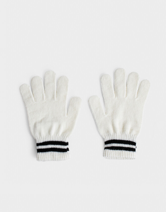 Guantes Varios Clasico Guantes Tejidos Varsity - Blanco Crudo