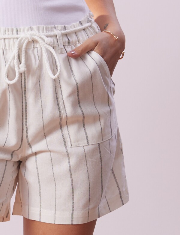 Short Lino BLANCO/NEGRO