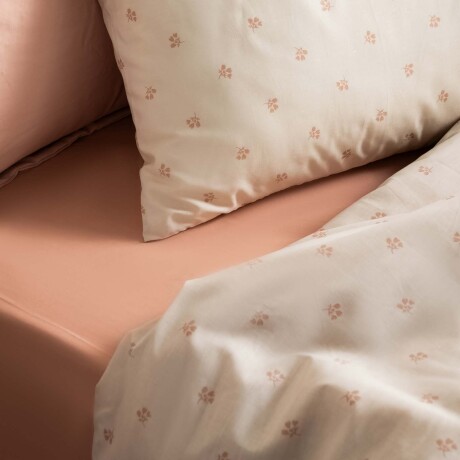 JUEGO SÁBANAS 2 PLAZAS ALGODON-Y-POLIESTER ROSA BOUQUET