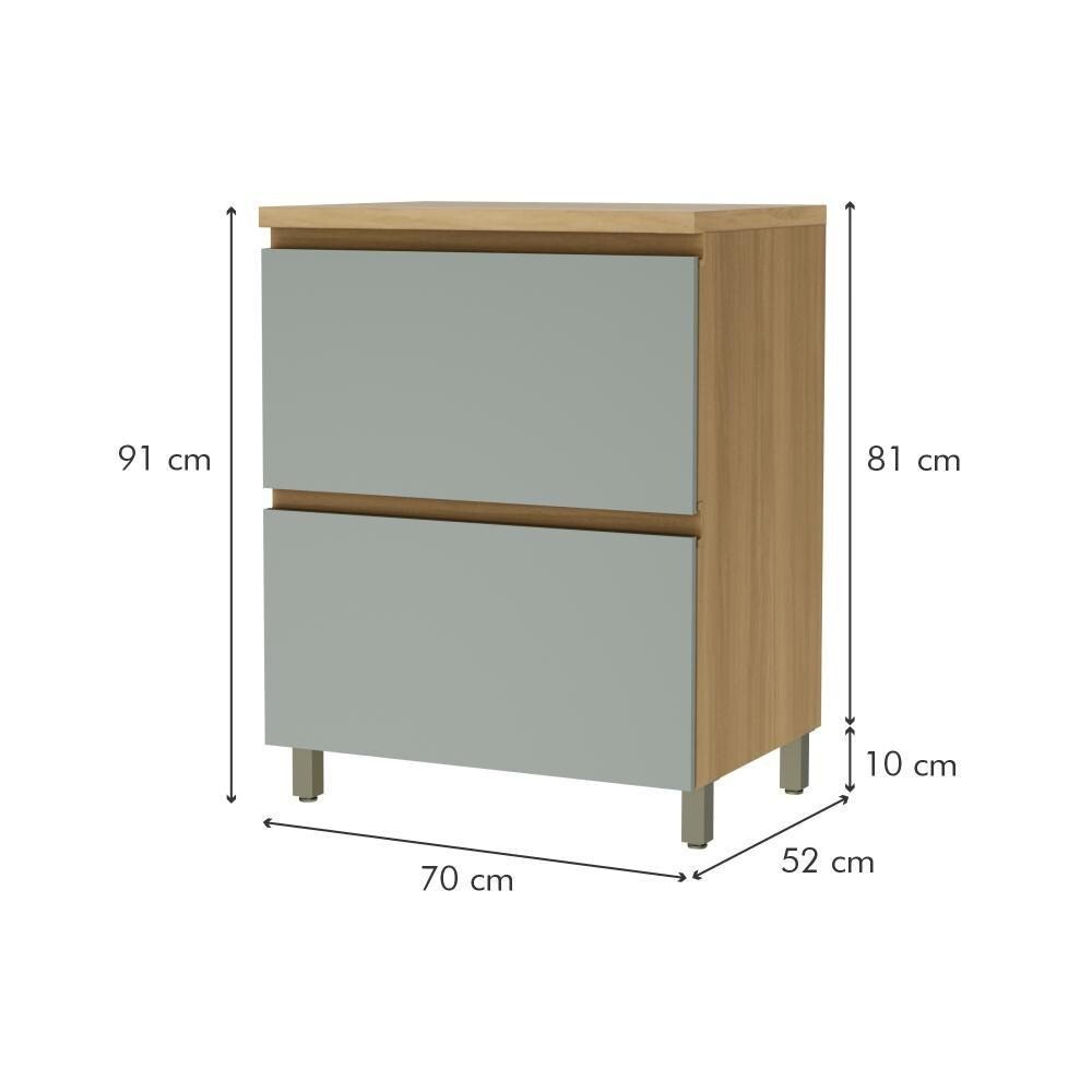 Bajo mesada 70 cm - 1 Puerta 1 Cajón - Rainha Gris
