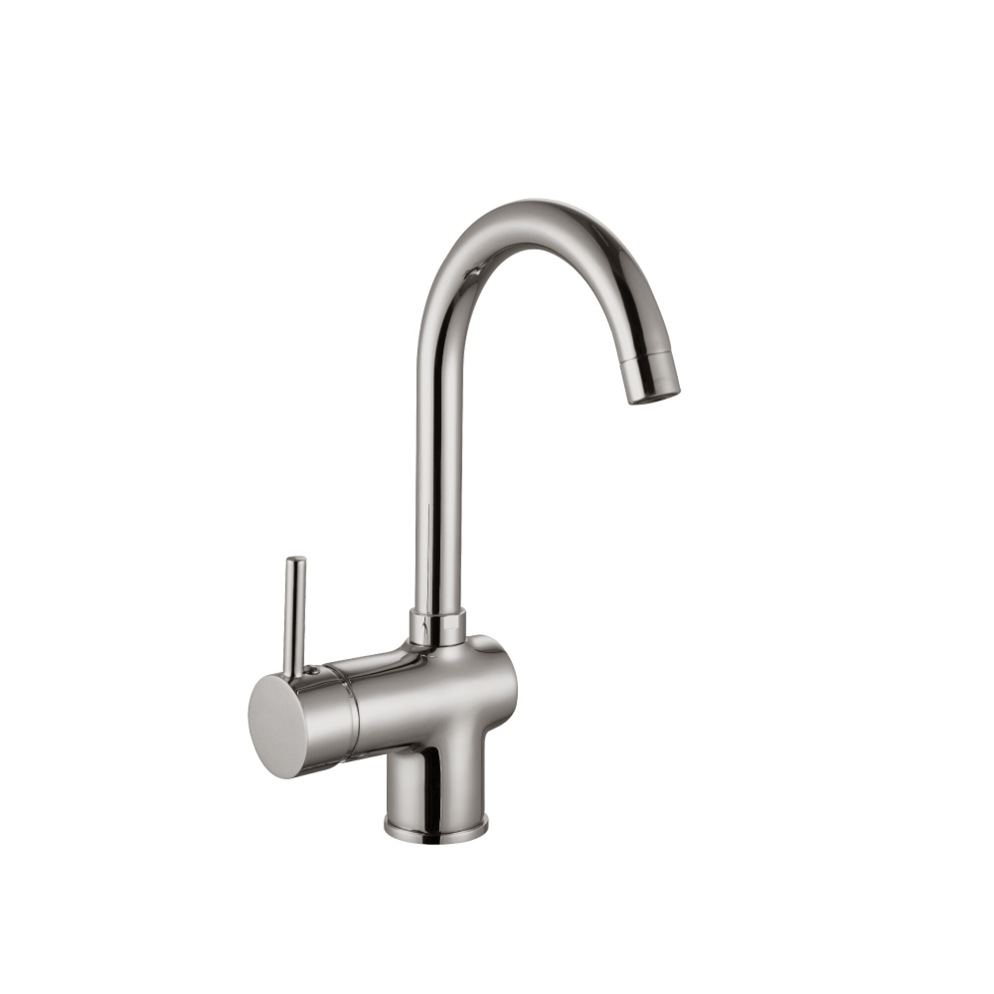 Grifería de Cocina Alta Monocomando Nickel Brush Línea New Birillo