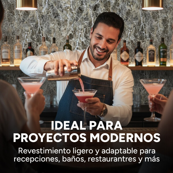 Pack x3 Placa PVC Símil Mármol 2,44x1,22m 3mm Resistente Mármol Gris