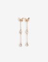 Aros Colgantes Cortos Metal Aros Argolla Metal Mariposa - Dorado