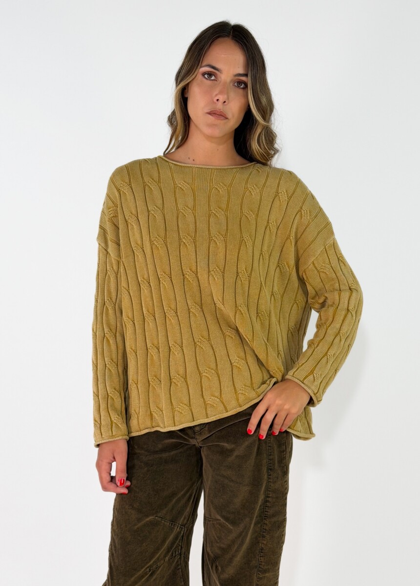 SWEATER FLORA - MOSTAZA 